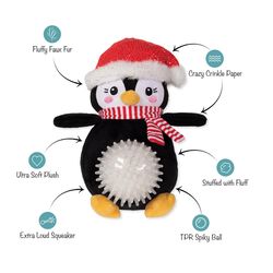 Fringe Studio For Dog Black/White Polyester Play It Cool Dog Toy 1 pk
