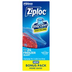 Ziploc Grip 'n Seal Technology 24 qt Clear Freezer Bag 1 pk