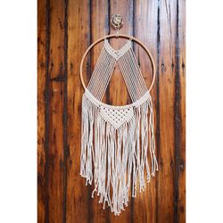 Primitive Planters 30 in. H X 30 in. L Cream Cotton Wall Hanging