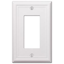 Amerelle Chelsea White 1 gang Stamped Steel Decorator Wall Plate 1 pk