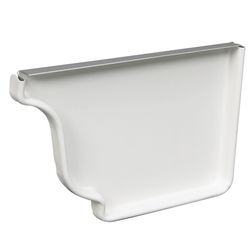 Amerimax 4.5 in. H X 6 in. W X 0.5 in. L White Aluminum K Right End Cap