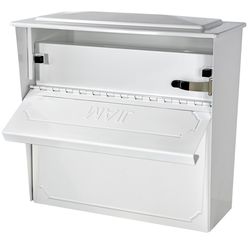 Mail Boss Galvanized Steel Wall Mount White Locking Mailbox