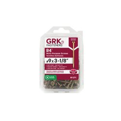 GRK Fasteners No. 9 X 3-1/8 in. L Star Climatek Coarse Wood Screws 80 pk