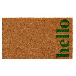 Home & More 2 ft. W X 3 ft. L Multi-color Vertical Hello Coir Door Mat