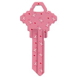 HILLMAN Breast Cancer Ribbon House/Office Universal Key Blank Single