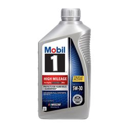 Mobil 1 5W-30 Gasoline High Mileage Motor Oil 1 qt