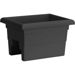 Novelty 10 in. H X 12 in. W X 16 in. D Plastic Countryside Over-The-Rail Deck Rail Planter Black