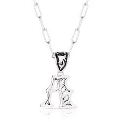 Montana Silversmiths Unisex Western Initial A Black/Silver Necklace