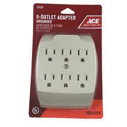 Ace Grounded 6 outlets Adapter 1 pk