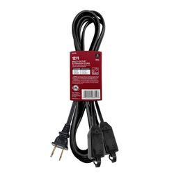 Ace Indoor 12 ft. L Black Extension Cord 16/2 SPT-2