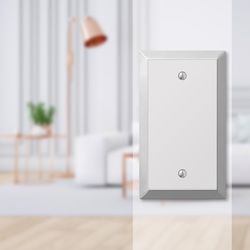 Amerelle Century Polished Chrome 1 gang Stamped Steel Blank Wall Plate 1 pk