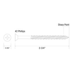 Grip-Rite 3/16 in. wire X 2.75 in. L Phillips Flat Head Coarse Concrete Screws