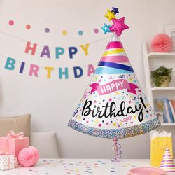 Anagram Balloons Birthday Sparkle Party Hat Foil Balloon 1 pk