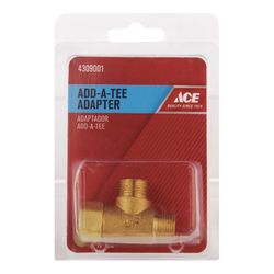 Ace Add A Tee 3/8 in. Female Compression Swivel X 3/8 in. D Male Compression Brass Adapter