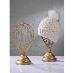 Tripar 13.8 in. H X 6.63 in. L Matte Gold Metal Hat Stand