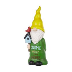 Alpine Polyresin Multi-color 24 in. Gnome Place Like Home Garden Gnome Statue