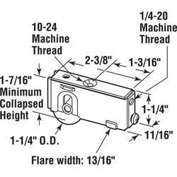 Prime-Line 1-1/4 in. D X 0.69 in. L Steel Roller Assembly 1 pk