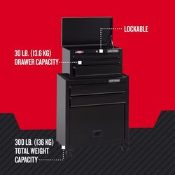 CRAFTSMAN 26.5 in. 5 drawer Steel Ball-Bearing Tool Center 45.5 in. H X 14 in. D