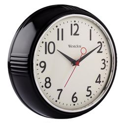 Westclox 9.75 in. L X 9 in. W Indoor Modern Analog Wall Clock Glass/Plastic Black