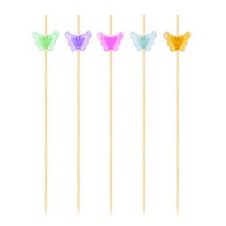 OGGI Assorted Bamboo Butterfly Toothpicks