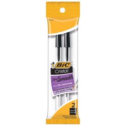 BIC Cristal Black Ball Point Pen 2 pk