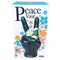 Streamline Ceramic Peace Planter Black