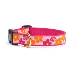 Up Country Pink Flower Power Nylon Dog Collar X-Small