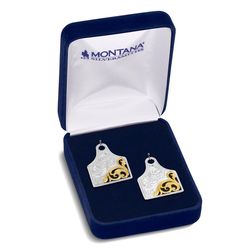 Montana Silversmiths Women's Rural Route Cow Tag Earrings