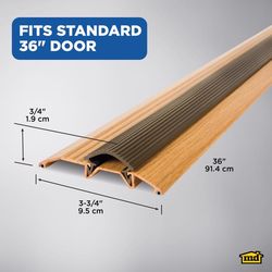 M-D Building Products 0.75 in. H X 3.75 in. W X 36 in. L Aluminum/Vinyl Deluxe Low Threshold Oak