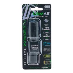 LitezAll 400 lm Black LED Flashlight CR123A Battery