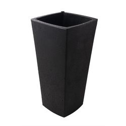 Algreen 25 in. H Plastic Crete Curve Self-Watering Planter Black