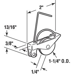 Prime-Line 1-1/4 in. D X 0.25 in. L Nylon/Stainless Steel Roller Assembly 2 pk