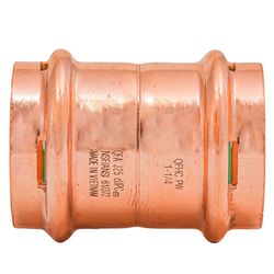 QuickFitting 1-1/4 in. Press in. Press in. Copper Coupling with Stop