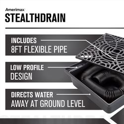 StealthDrain 4.25 in. H X 12 in. W X 12 each L Black Vinyl Downspout Extension
