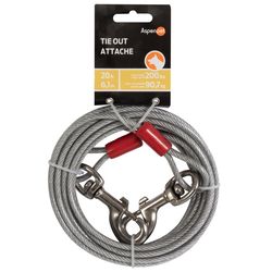 Aspen Pet Gray Plastic Coated Cable Dog Cable Tie-Out X-Large