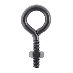 Wright 1/4 in. X 2 in. L Black Steel Eyebolt Nut Included