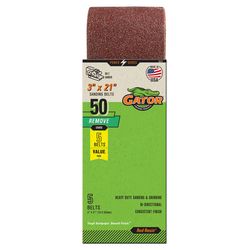 Gator 21 in. L X 3 in. W Aluminum Oxide Sanding Belt 50 Grit Coarse 5 pc