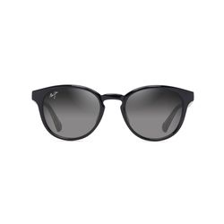 Maui Jim Hiehie Sunglasses Unisex Shiny Black w/Trans Light Gray Frame Neutral Gray Lens Polarized