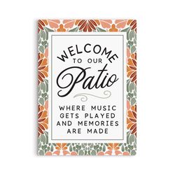 P Graham Dunn 16 in. H X 12 in. L Multicolored Metal Welcome to Our Patio Sign