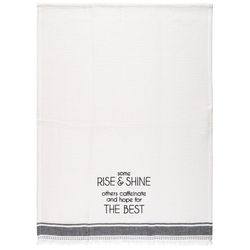 Karma Milo Black/White Cotton Rise and Shine Tea Towel 1 pk