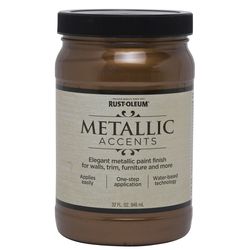 Rust-Oleum Metallic Accents Metallic Bronze Medal Water-Based Paint Exterior and Interior 1 qt