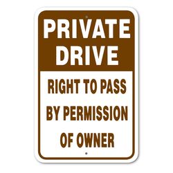 Noble Beasts Graphics English White Private Sign 18 in. H X 12 in. W