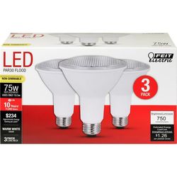 Feit PAR30 E26 (Medium) LED Bulb Warm White 75 Watt Equivalence 3 pk