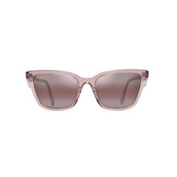 Maui Jim Kou Sunglasses Women's Translucent Pink Frame Maui Rose Lens Polarized