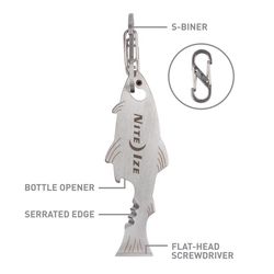 Nite Ize DoohicKey FishKey Stainless Steel Silver S-Biner Key Tool