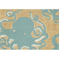 Liora Manne Frontporch 1.67 ft. W X 2.5 ft. L Multi-color Octopus Polyester Accent Rug