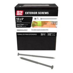 Grip-Rite No. 10 wire X 4 in. L Phillips Bugle Head Coarse Exterior Screws