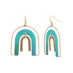 Matr Boomie Women's Esha Rainbow Teal Patina Earrings