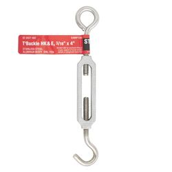 Hampton Zinc-Plated Stainless Steel 0.154 in. D Turnbuckle 70 lb 4 in. L