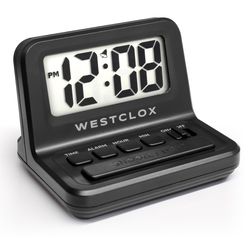 Westclox 0.8 in. Black Travel Alarm Clock Digital